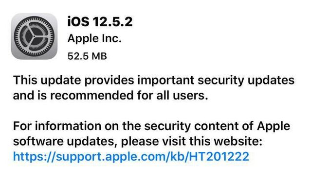 桂平苹果手机维修分享iOS12.5.2发布，建议所有老苹果用户安装 